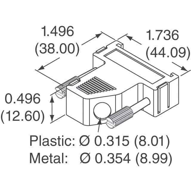 951-015-010R011 NorComp Inc.  Capots de connecteurs D-Sub en forme de D